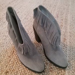 José 3.5" Fringed,  Block Heeled Booties